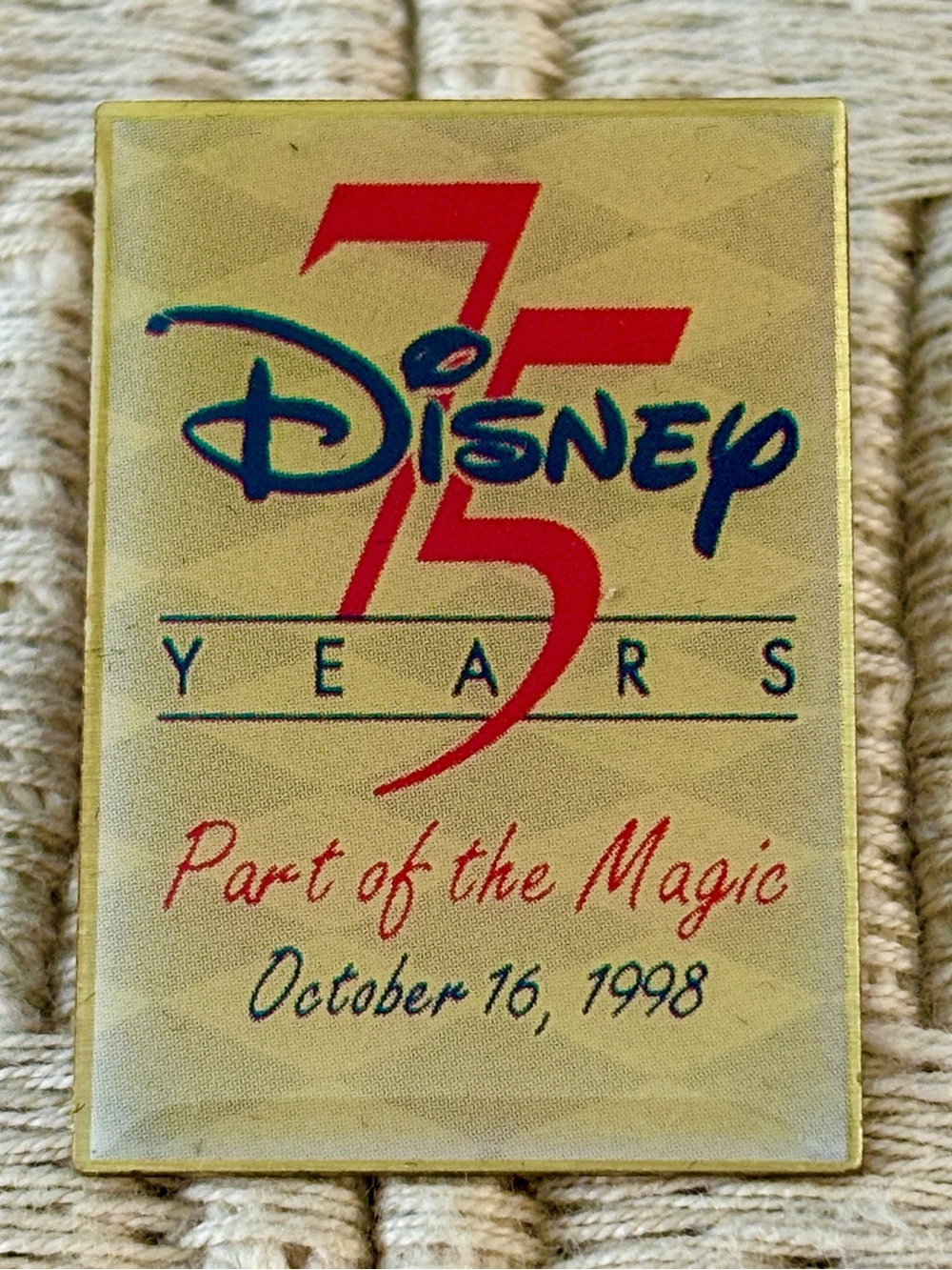 DISNEY 1998 “75 Years” Part of the Magic Cast Member Pin